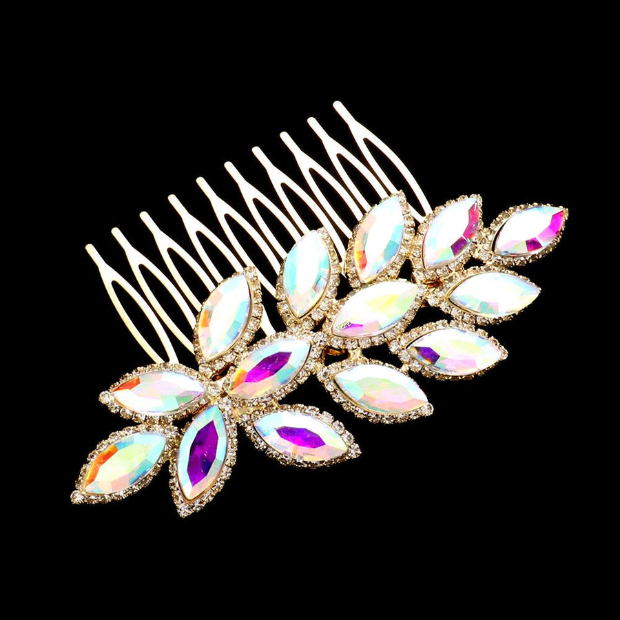 Marquise Stone Cluster Vine Hair Comb | Bridal Crystal Hair Accessory | Wedding Hairpiece for Bride