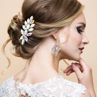 Marquise Stone Cluster Vine Hair Comb | Bridal Crystal Hair Accessory | Wedding Hairpiece for Bride