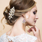Marquise Stone Cluster Vine Hair Comb | Bridal Crystal Hair Accessory | Wedding Hairpiece for Bride