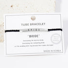 BRIDE BRIDESMAID Message Bar Pointed Rope Adjustable Cinch Pull Tie Bracelet | Bridal Shower Gift