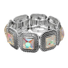 Vintage Boho Stone Cluster Beaded Stretch Bracelet - Vintage Elastic Bangle Jewelry