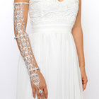 Wide Crystal Rhinestone Pave Leaf Bridal Hand Chain Bracelet | Wedding Hand Jewelry | Bride's Cuff