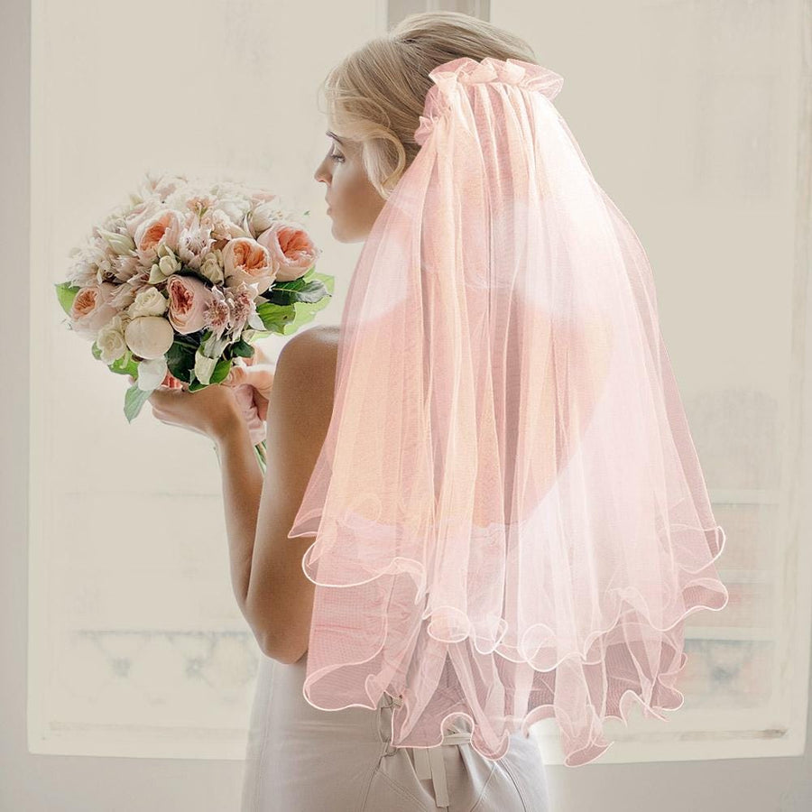 Bridal Short Wedding Veil in Soft Tulle with Hair Comb | Elegant Veil for Bride