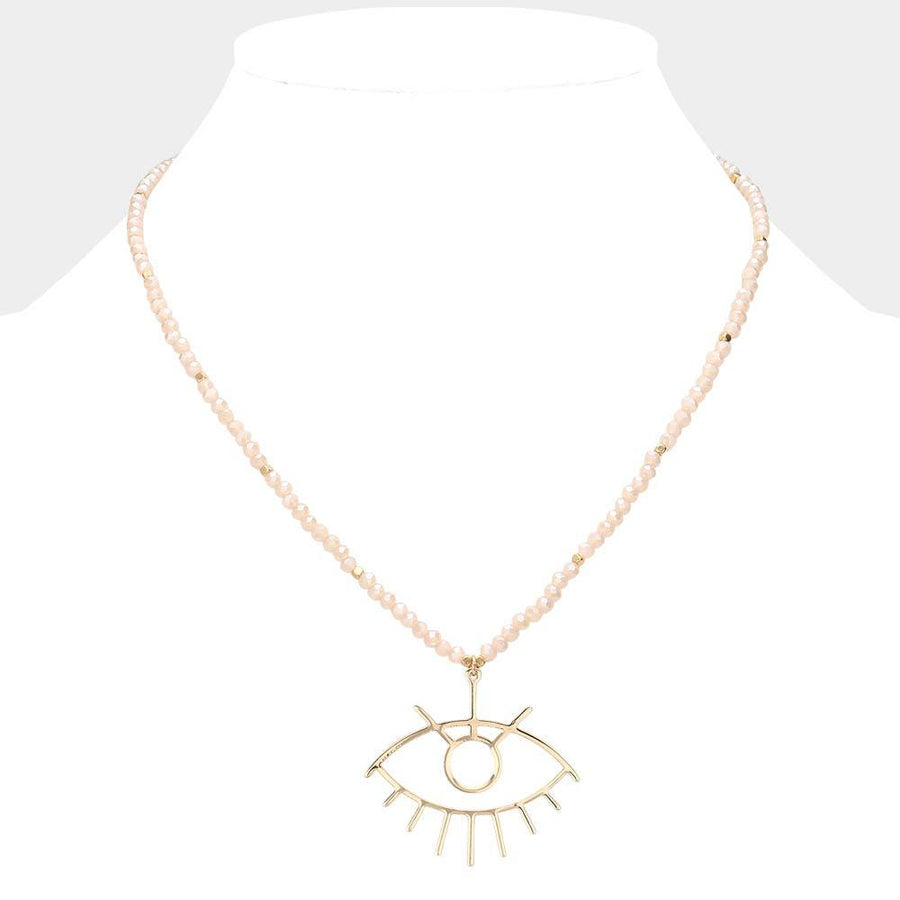 Evil Eye Pendant Beaded Necklace | Boho Protection Jewelry for Women | Spiritual Lucky Charm Necklace