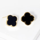 Gold Dipped Mother of Pearl Quatrefoil Stud Earrings - Dainty Pearl Earring - Floral Clover Studs