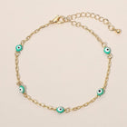 Evil Eye Bead Station Bracelet | Dainty Protection Charm Jewelry | Trendy Boho Stackable Bracelet