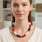 Chunky Resin Disc Bead Necklace - Bold Statement Boho Colorful Jewelry