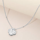 CZ Quatrefoil Pendant Necklace | Dainty Crystal Statement Jewelry for Women | Elegant Minimalist Everyday Necklace