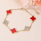 Gold Silver Dipped Quatrefoil Link Chain Bracelet | Elegant Minimalist Statement Jewelry | Trendy Everyday Bracelet