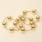3PC Metal Ball Bar Beaded Stretch Layered Bracelet Set - Stackable Wrist Stack - Boho Bracelet