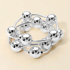 3PC Metal Ball Bar Beaded Stretch Layered Bracelet Set - Stackable Wrist Stack - Boho Bracelet