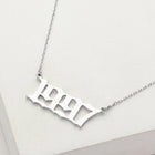 Gold Dipped Birth Year Plate Pendant Necklace -  Birthday Graduation Gift - Custom Year Necklaces