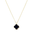 Gold Dipped Mother of Pearl Quatrefoil Pendant Necklace - Dainty Shell Jewelry - Statement Layering Piece