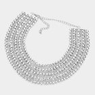 Metal Bubble Bib Choker Necklace, Bold Layered Chunky Statement Necklace Set