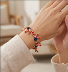 American USA Flag Patriotic Bow Charm Link Magnetic Bracelet - Easy Clasp Bracelet Gift