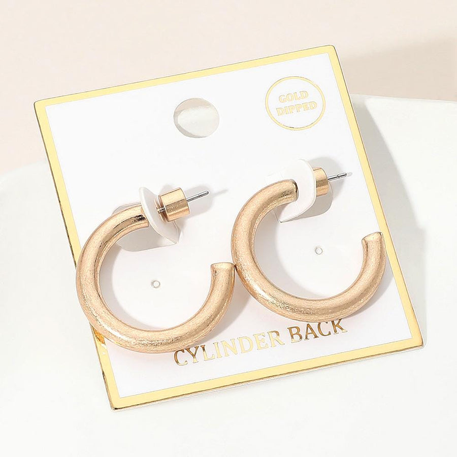 Gold Dipped Open Hoop Earrings - Dainty Minimalist Hoops - Delicate Everyday Earrings