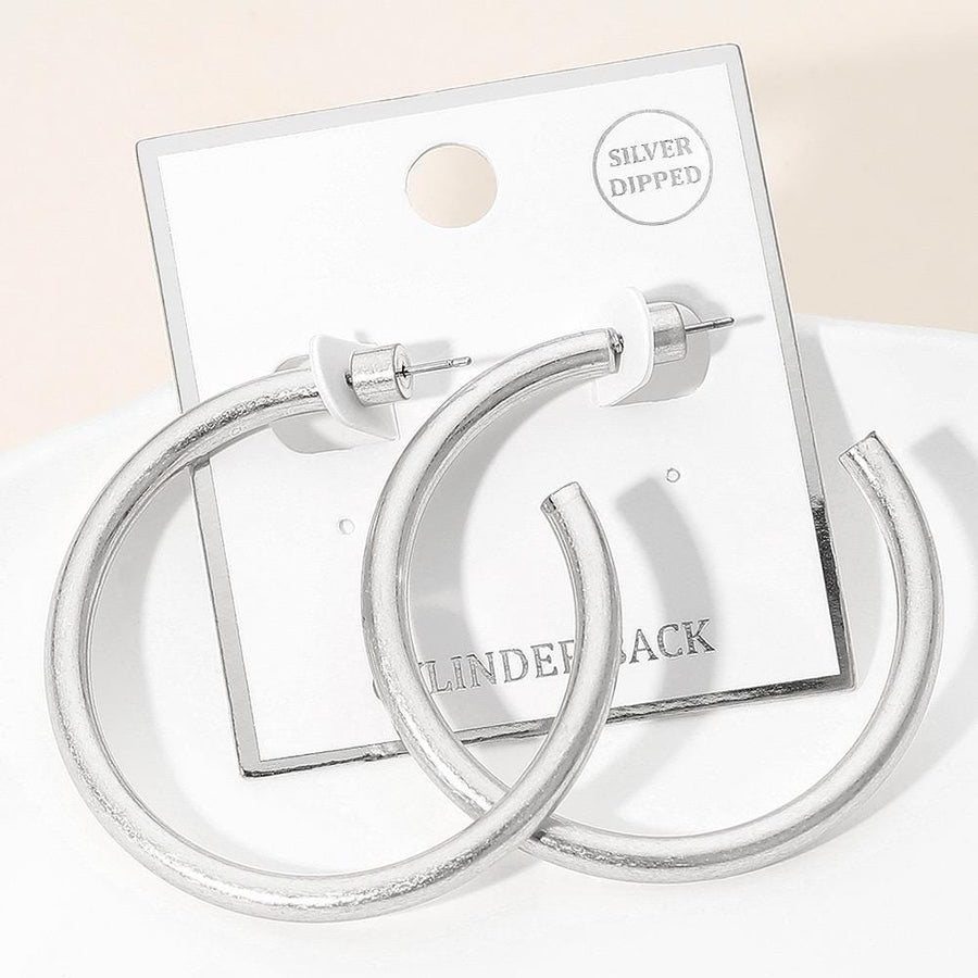 Gold Dipped Open Hoop Earrings - Dainty Minimalist Hoops - Delicate Everyday Earrings