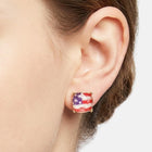 American USA Flag Stud Earrings - Dainty Patriotic Earrings for Women - Red White Blue Studs