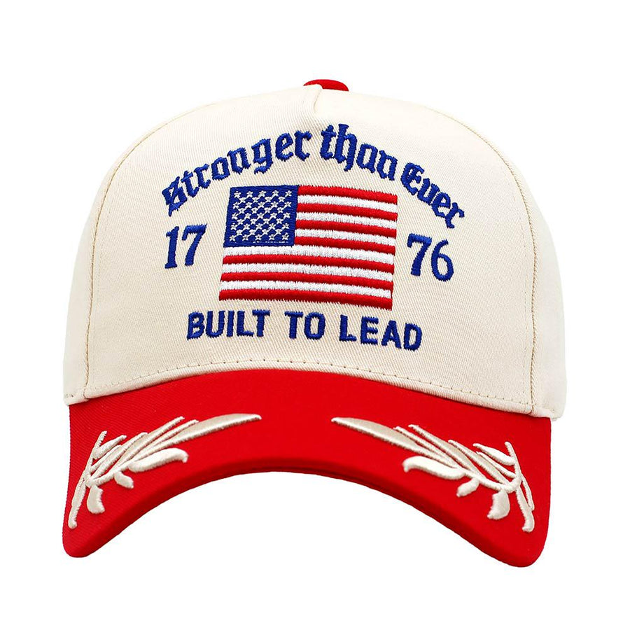Stronger Than Ever 1776 USA Flag Leaf Embroidered Baseball Cap - American Pride Gift