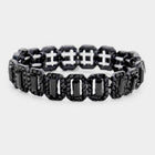 Emerald Cut Crystal Rhinestone Pave Evening Bracelet - Bridal Bracelet - Formal Gala Bracelets
