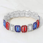 Emerald Cut Crystal Rhinestone Pave Evening Bracelet - Bridal Bracelet - Formal Gala Bracelets