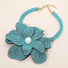 Pearl Center Bling Studded Oversized Flower Necklace - Bold Floral Statement Necklace - Bridal Glam Necklaces