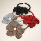 Pearl Center Bling Studded Oversized Flower Necklace - Bold Floral Chunky Statement Necklace - Bridal Jewelry