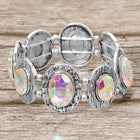 Vintage Boho Stone Cluster Beaded Stretch Bracelet - Vintage Elastic Bangle Jewelry