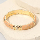 Textured Enamel Hinged Bangle Bracelet - Colorful Stackable Everyday Enamel Bangles