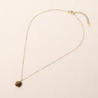 Stainless Steel Square Stone Pendant Necklace - Dainty Minimalist Chain - Elegant Everyday Pendant
