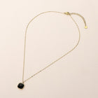 Stainless Steel Square Stone Pendant Necklace - Dainty Minimalist Chain - Elegant Everyday Pendant