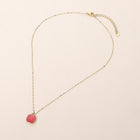 Stainless Steel Square Stone Pendant Necklace - Dainty Minimalist Chain - Elegant Everyday Pendant