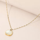 Stainless Steel Square Stone Pendant Necklace - Dainty Minimalist Chain - Elegant Everyday Pendant