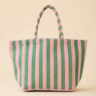 Striped Terry Tote Bag | Soft Summer Shopper Carry on | Beach Shoulder Bag