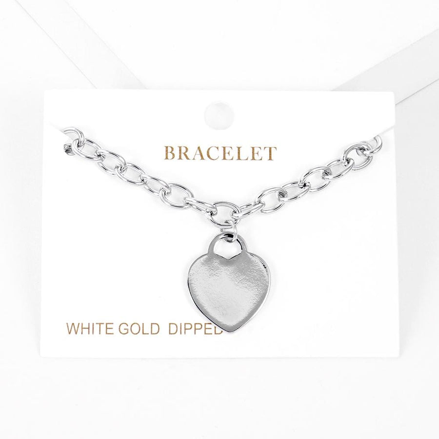 Gold Dipped Metal Heart Lock Charm Bracelet - Dainty Love Lock Jewellery Gift for Her