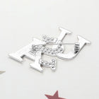 Stone Pave Enamel USA Flag Letter Pin Brooch | Patriotic Lapel Pin Accessory
