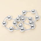 3PC Metal Ball Bar Beaded Stretch Layered Bracelet Set - Stackable Wrist Stack - Boho Bracelet