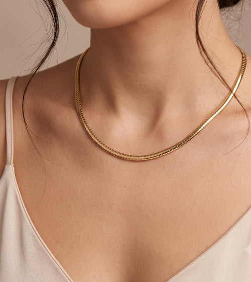 Omega Chain Necklace - Statement Layering Chunky Collar Necklace - Minimalist thick Chains