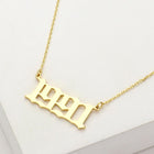 Gold Dipped Birth Year Plate Pendant Necklace -  Birthday Graduation Gift - Custom Year Necklaces