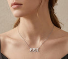 Gold Dipped Birth Year Plate Pendant Necklace -  Birthday Graduation Gift - Custom Year Necklaces