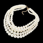 Multi Strand Pearl Bib Necklace - Layered Pearl Statement Necklaces - Elegant Bridal Jewelry