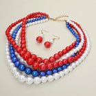 Multi Strand Pearl Bib Necklace - Layered Pearl Statement Necklaces - Elegant Bridal Jewelry