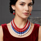 Multi Strand Pearl Bib Necklace - Layered Pearl Statement Necklaces - Elegant Bridal Jewelry