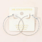 14K Gold Dipped Hypoallergenic Textured Skinny Hoop Earrings - Thin Gold Hoops - Minimalist Everyday Earring