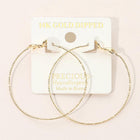 14K Gold Dipped Hypoallergenic Textured Skinny Hoop Earrings - Thin Gold Hoops - Minimalist Everyday Earring