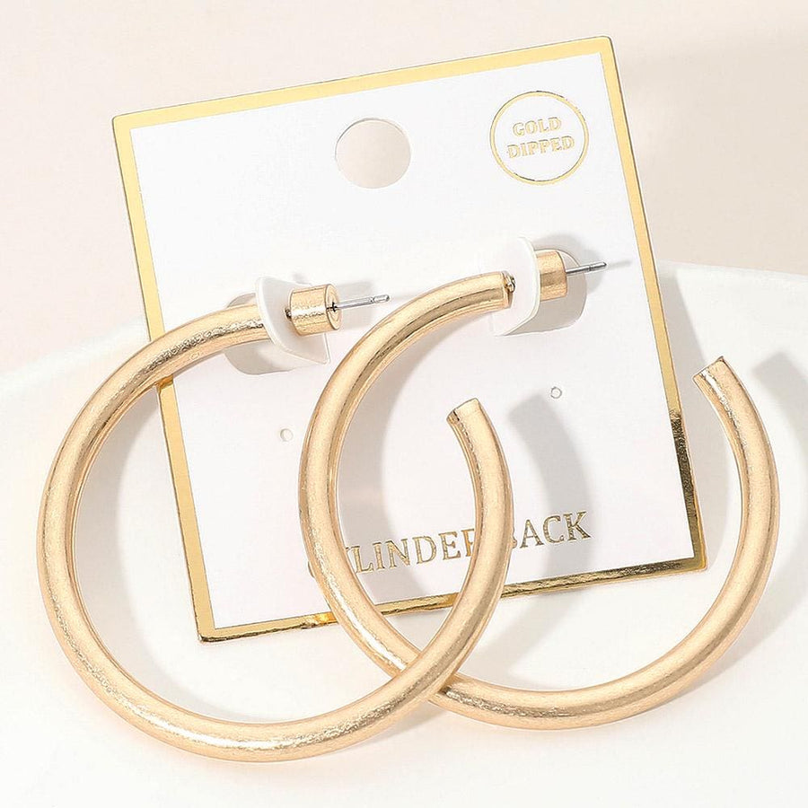 Gold Dipped Open Hoop Earrings - Dainty Minimalist Hoops - Delicate Everyday Earrings