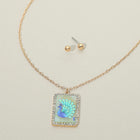 Floral Frame Pendant Necklace – Geometric Chain – Modern Pendant Artistic Jewelry Gift
