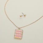 Floral Frame Pendant Necklace – Geometric Chain – Modern Pendant Artistic Jewelry Gift