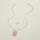 Floral Frame Pendant Necklace – Geometric Chain – Modern Pendant Artistic Jewelry Gift