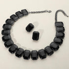Emerald Cut Stone Collar Evening Necklace - Crystal Bridal Statement Necklace